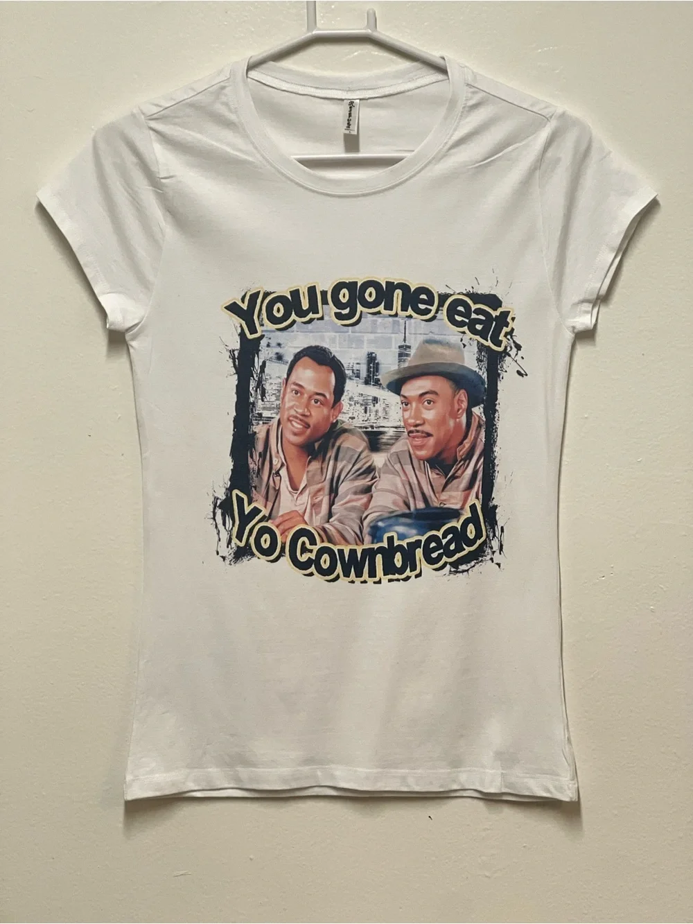 White Graphic Tee - "You Gone Eat Yo Cornbread" - Picture 3 of 5